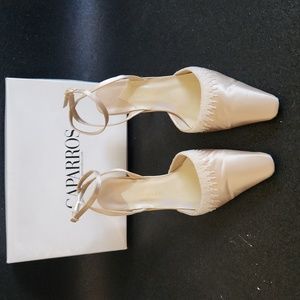 Caparros Champagne Silk Beaded Donna Heels